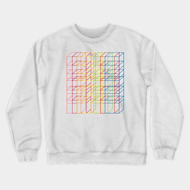 Empty Cubes Interconnected Crewneck Sweatshirt by yayor